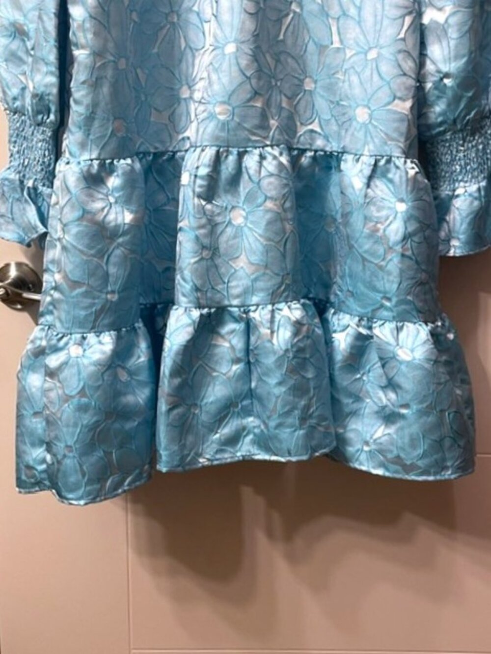 Tuckernuck Pomander Place Blue Daisy Jacquard Kenzo Dress Size XL - Picture 11 of 16